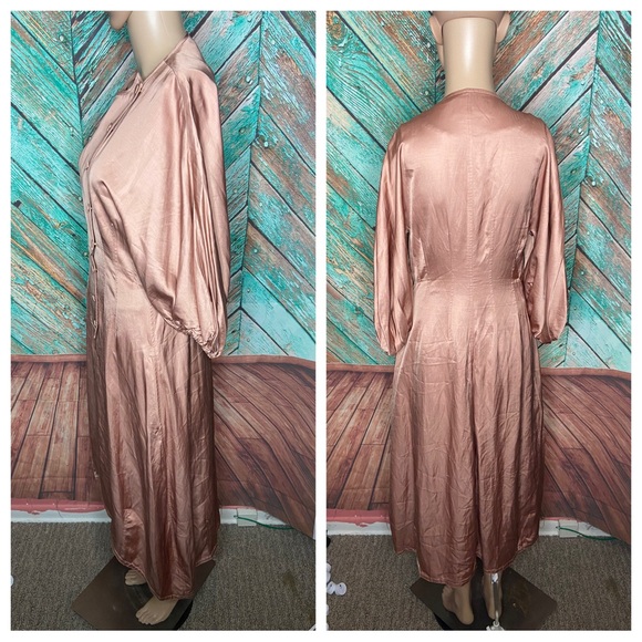 Australian Oroton Dusty Pink Satin Utility Dress - Picture 3 of 7